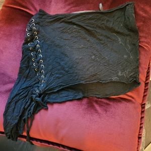 Lip service cotton mini skirt asymmetrical